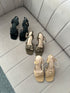 Multi Cross Strap Open Toe Buckle Straps Heels